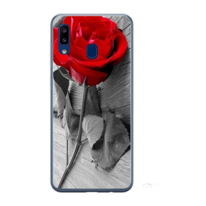 Husa personalizata HQ Print si Folie de Silicon pentru Samsung Galaxy A40, Rose, S1D1M0384, Atlas