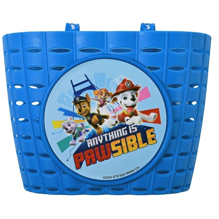 Пластмасова кошница за велосипеди, модел PawPatrol, син цвят