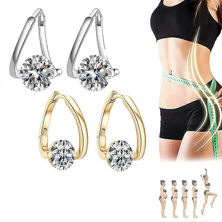 Germánium limfaterápiás fülbevaló, arany/ezüst, 2 pár szett