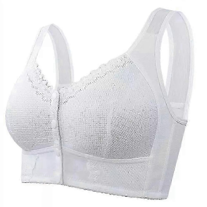 Evybliss Moona Senior légáteresztő melltartó elöl záródó - Kényelmes és tartós idősebb nők számára, 40/90 méret, fehér