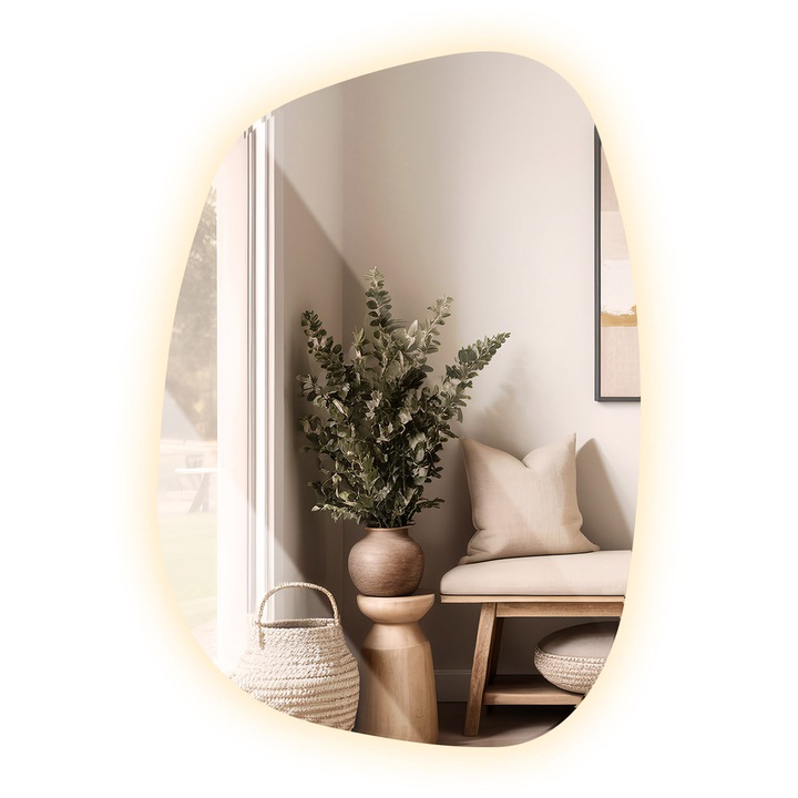 Огледало за стена. Tulup. декоративно. стенно. Топла (3000 K). 79x57 cm. 010390550501700000000