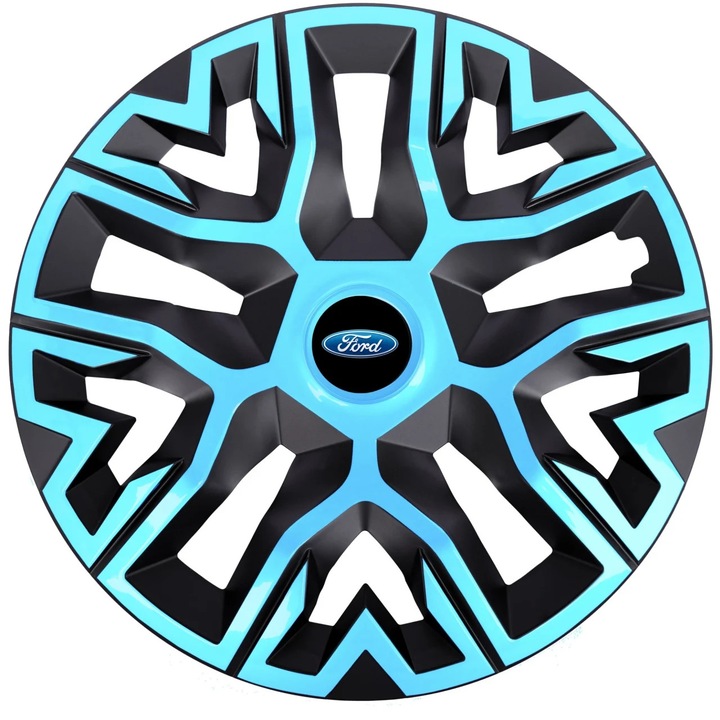 Set 4 Capace Roti 14 inchi (R14), Best Azur-Negru, Compatibile Cu Ford