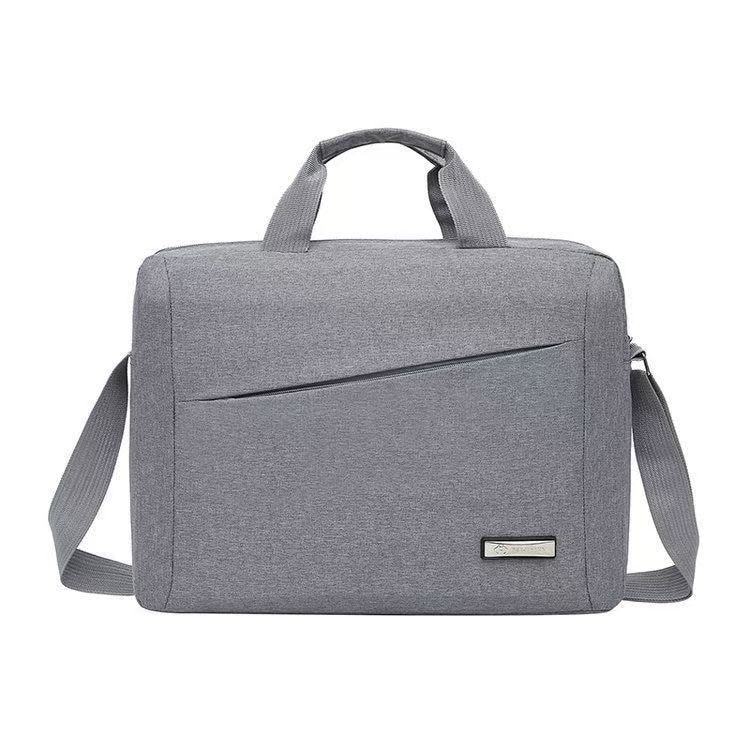 Geanta laptop, capacitate mare, 15.6 inch, gri, curea ajustabila