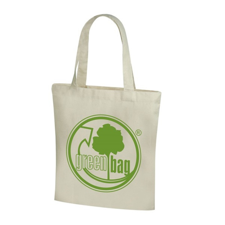 Bevásárlótáska, GAM, pamut, zöld mintás, 41x41cm