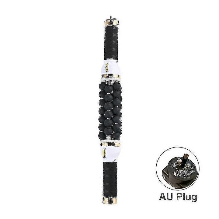 Rola de masaj compresiv cu microvibrații 7D Rolling Beads, drenaj limfatic, anti-celulita, 40W, negru