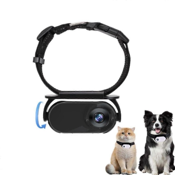 Camera de supraveghere pentru pisici, HD 1080p, design usor, negru