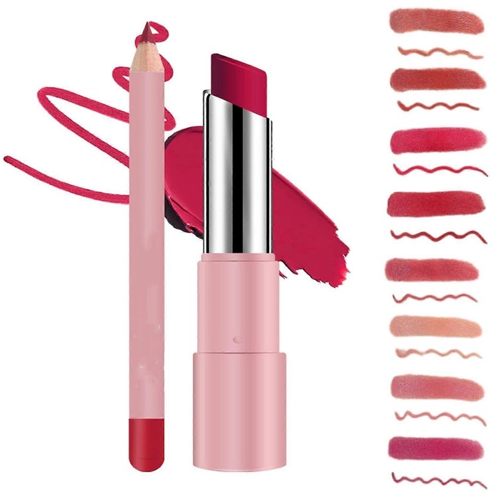 Комплект червило и молив за устни, Lifter Glaze Oil Balm, 24 часа, водоустойчив, цвят 03