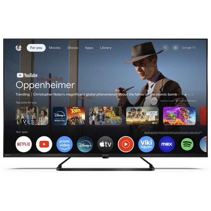 Televizor QLED Sharp 109 cm 43" 43HP6265E, Ultra HD 4K, Smart TV, WiFi
