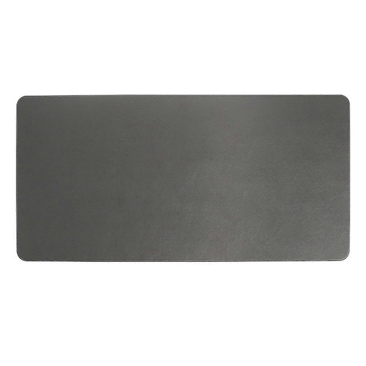 Masuta de birou, 90x45cm, material faux leather, impermeabila, antiderapanta, gri