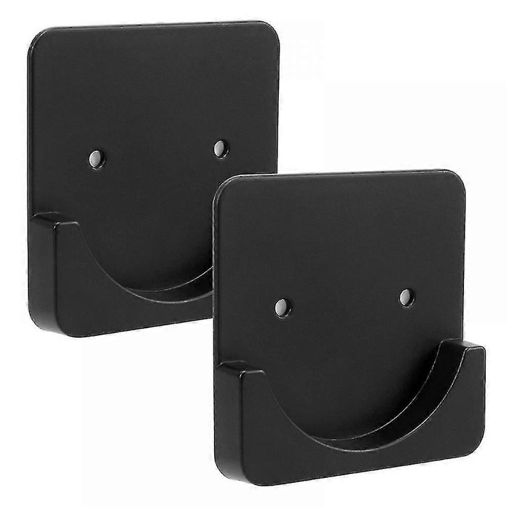 Suporturi pentru perdea de dus, set 2 bucati, negru, 8x8cm