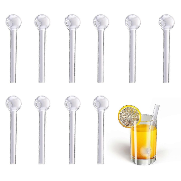 Set 10 paie din sticla reutilizabile, transparente, 10x3cm