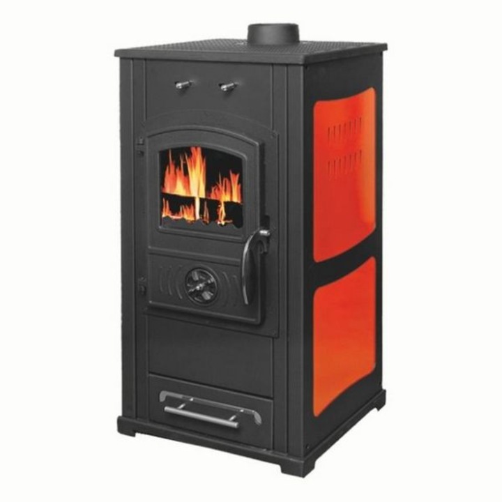 Soba pe lemn Termax Bunica, 8.45 kW, randament 80.36%, 55 m², Rosu