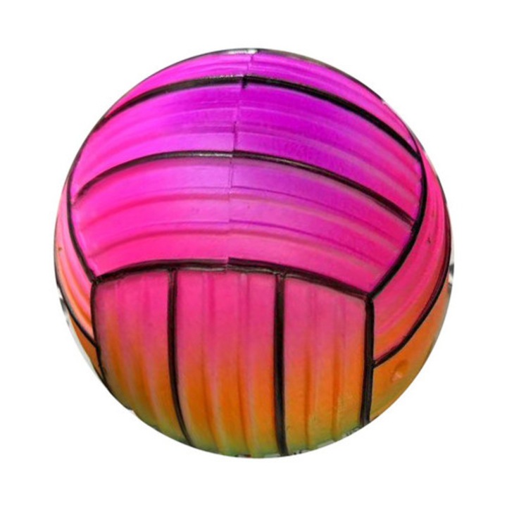 Minge de volei de plastic curcubeu 50g 10 cm