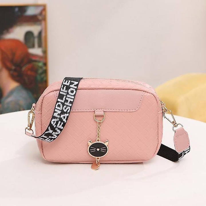 Női válltáska, rózsaszín, 19x6x13cm, 1 db-os szett.