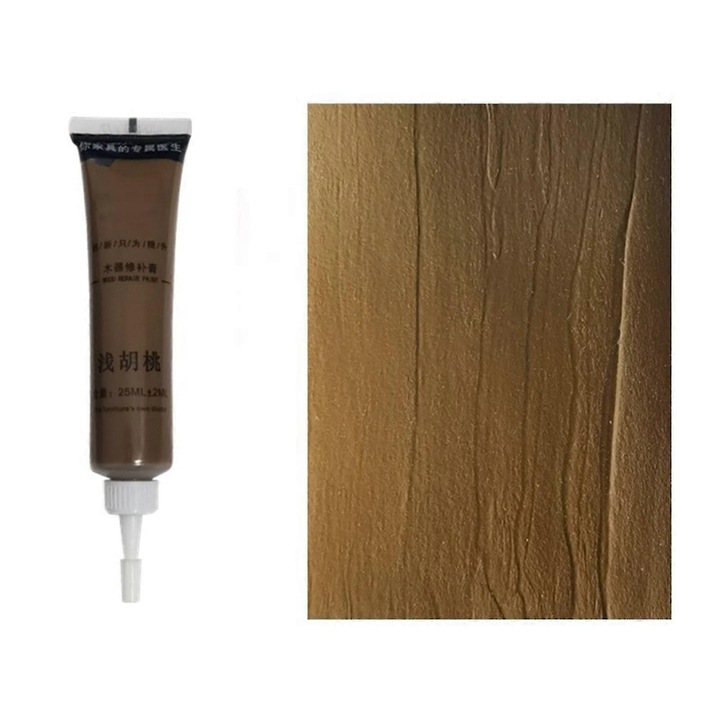 Pasta de reparare pentru lemn, set 25g, nuanta nuc deschis, pentru mobilier si pardoseli