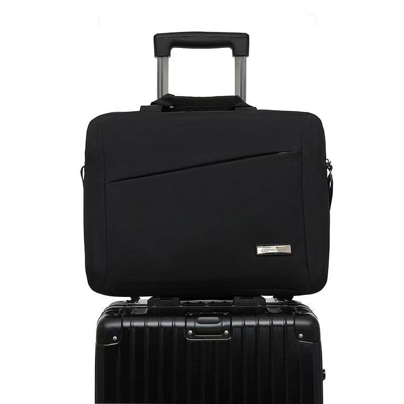 Geanta laptop casual, 15.6 inch, capacitate mare, neagra, cu curea ajustabila