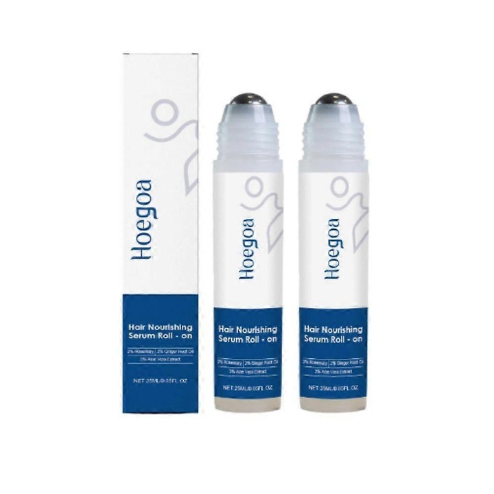 Serum pentru Cresterea Parului Roll-On, Hoegoa, 25ml, 3% Extract de Rozmarin, 2% Redensyl, set 2 bucati