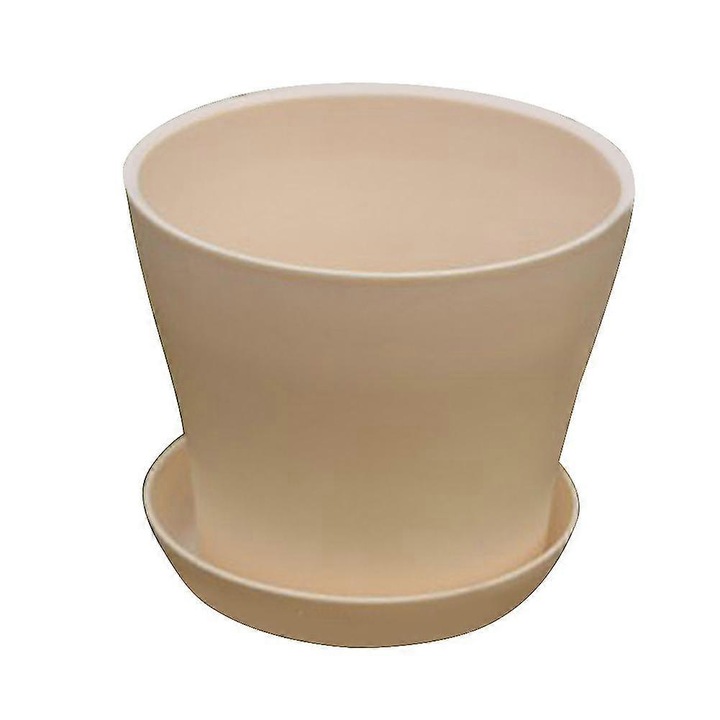 Ghivece de flori din rasina pentru casa, exterior, din plastic, pentru pepiniera, ghiveci de flori cu palet, culoare caisa