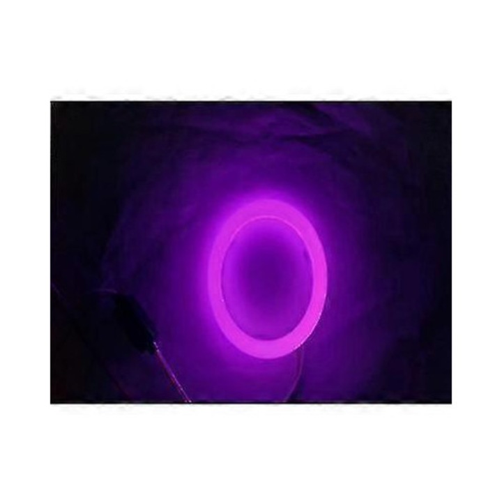 Set 2 Becuri LED Angel Eye Halo 60mm-120mm, Alb/Roz, IP68, pentru Faruri Auto