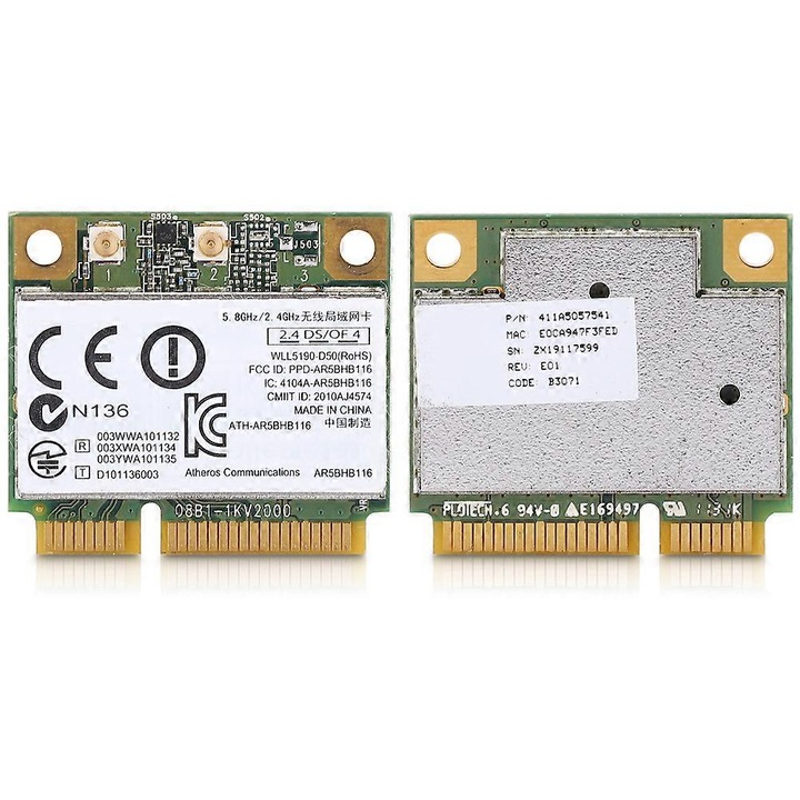 Placa de retea wireless WPEA-121N, dual-band 2.4G+5G, 300M, 3x2.6cm