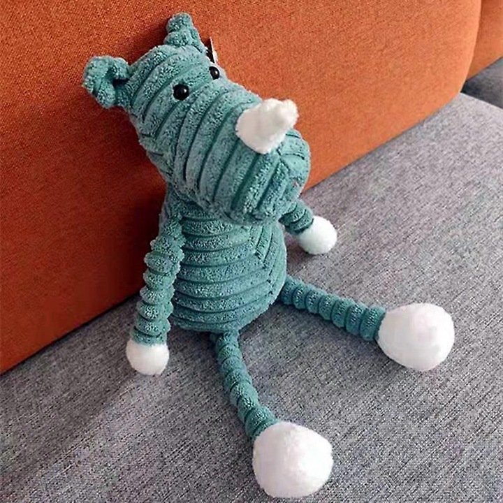 Jucarie de plus set animale, rinocer verde, 33 cm, pentru copii 4-6 ani