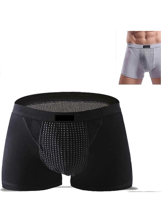 Chiloti boxer pentru terapie magnetica, negru, bumbac, 5XL INTL