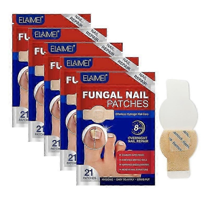 Plasturi pentru unghii, 21 buc, reparare unghii, tehnologie hidrogel, 13.5x1.5x19.9cm