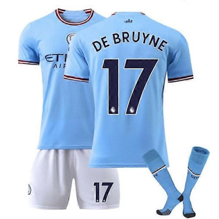 Echipament Sportiv Copii Man City De Bruyne Tricou Fotbal, Poliester, Albastru, Albastru, 150-160 CM