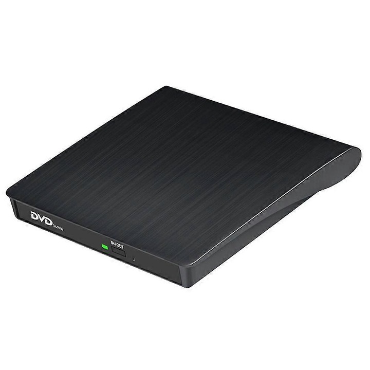 Unitate optica externa, CD/DVD Drive, suport USB 3.0 si USB-C, negru, 16x15x2.5cm