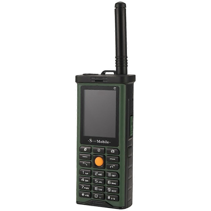 Telefon mobil, 4 SIM-uri, flashlight, 2400mAh, 2.2 inch, verde, 145x59x28mm