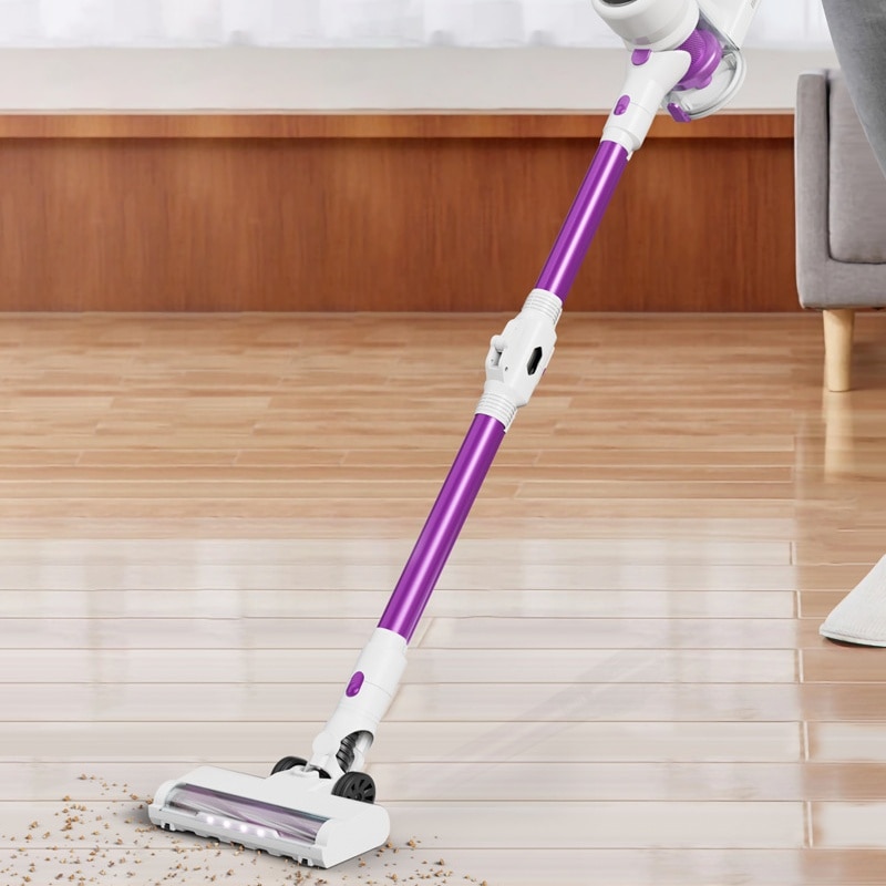 Aspirator fara fir, 350W, far LED, tub pliabil, putere de aspirare 27KPa, curatare eficienta, potrivit pentru diverse suprafete de podea, violet