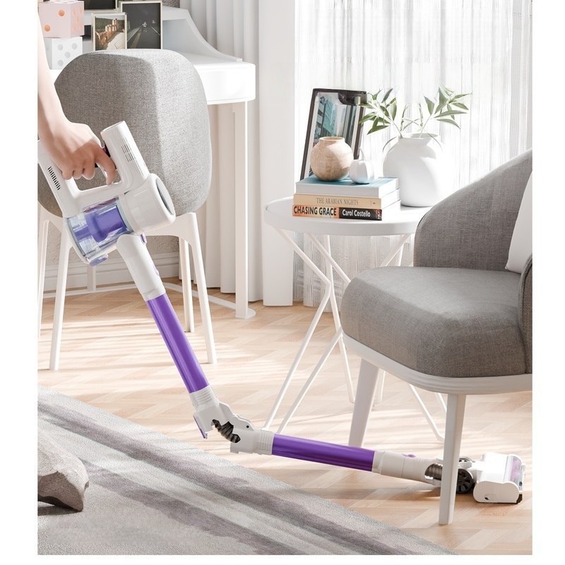 Aspirator fara fir, 350W, far LED, tub pliabil, putere de aspirare 27KPa, curatare eficienta, potrivit pentru diverse suprafete de podea, violet