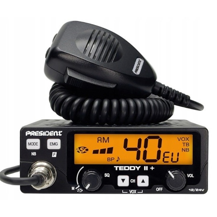 Statie radio President Teddy II+, 12/24V, 7 culori, AM/FM