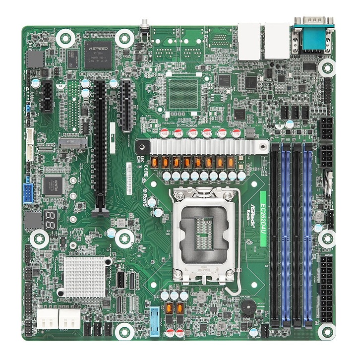 Дънна платка ASRock EC262D4U, LGA1700, 4x DIMM, 8x SATA, MATX