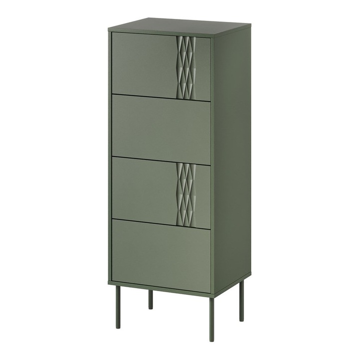 Comoda Cama MEBLE 4S TRESSE 50x40x125cm, verde mat