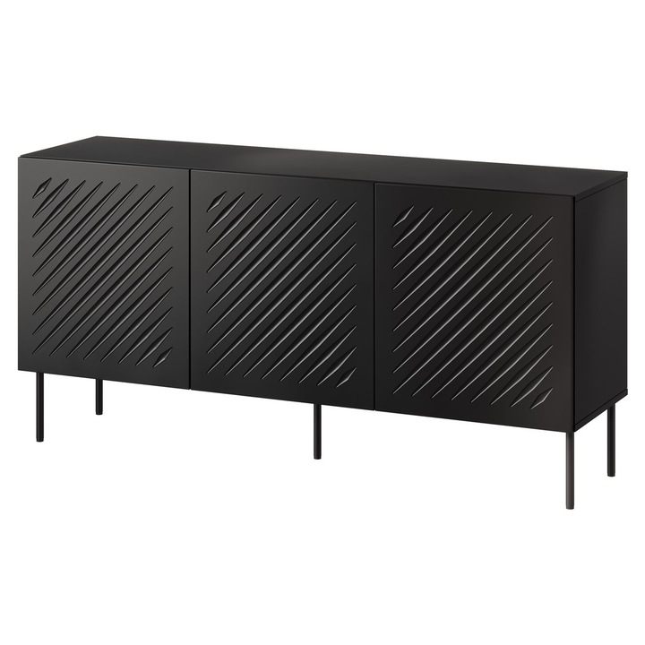 Comoda Cama MEBLE Siena, 150,5x40x75cm, negru mat