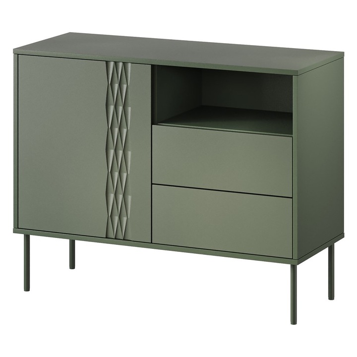 Comoda Cama MEBLE 1D2S TRESSE 100x40x75cm, verde mat