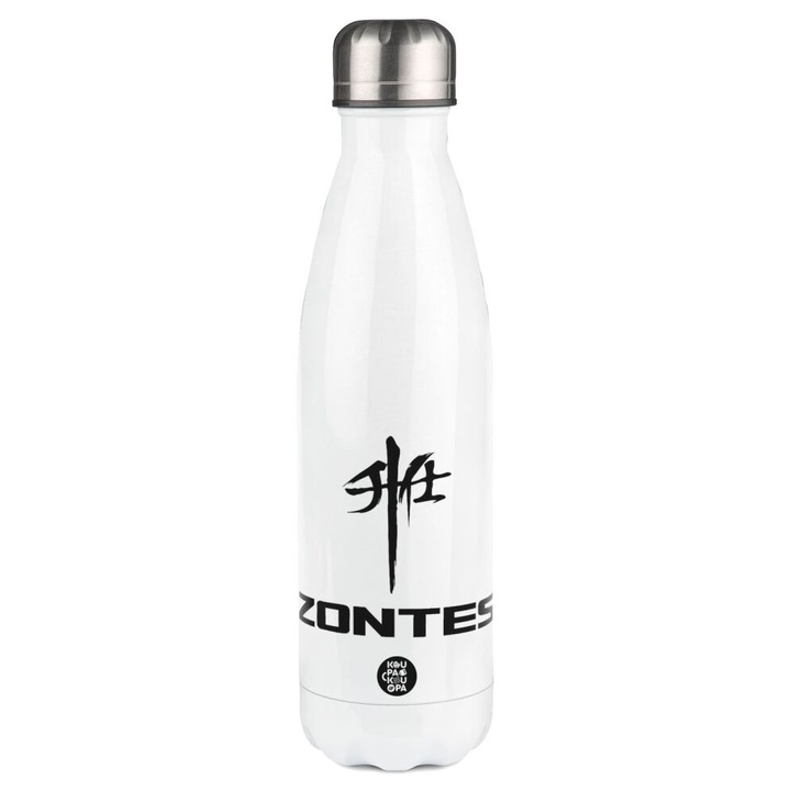 Termos din otel inoxidabil, 500ml, capac cu inchidere etansa, design ergonomic, alb