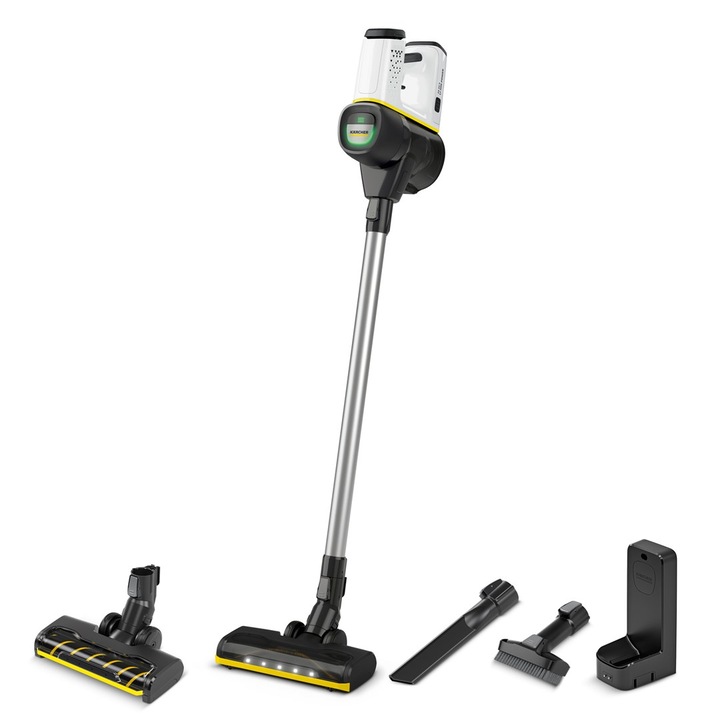 Aspirator vertical Karcher VC 6 fara fir, 250W, sistem de filtrare HEPA 12, iluminare LED, set complet
