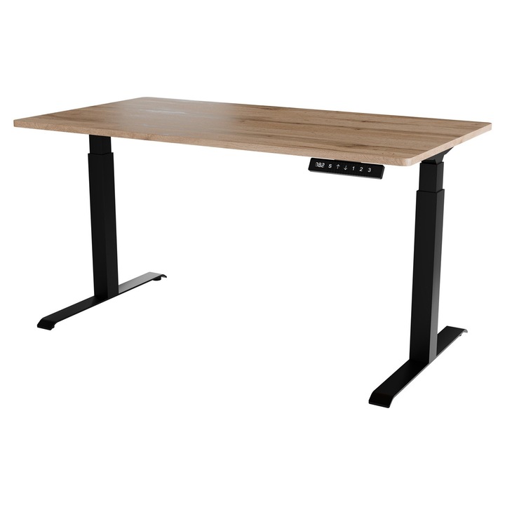 Birou Cama MEBLE Moon Long, electric, 150x80x72-120cm, negru