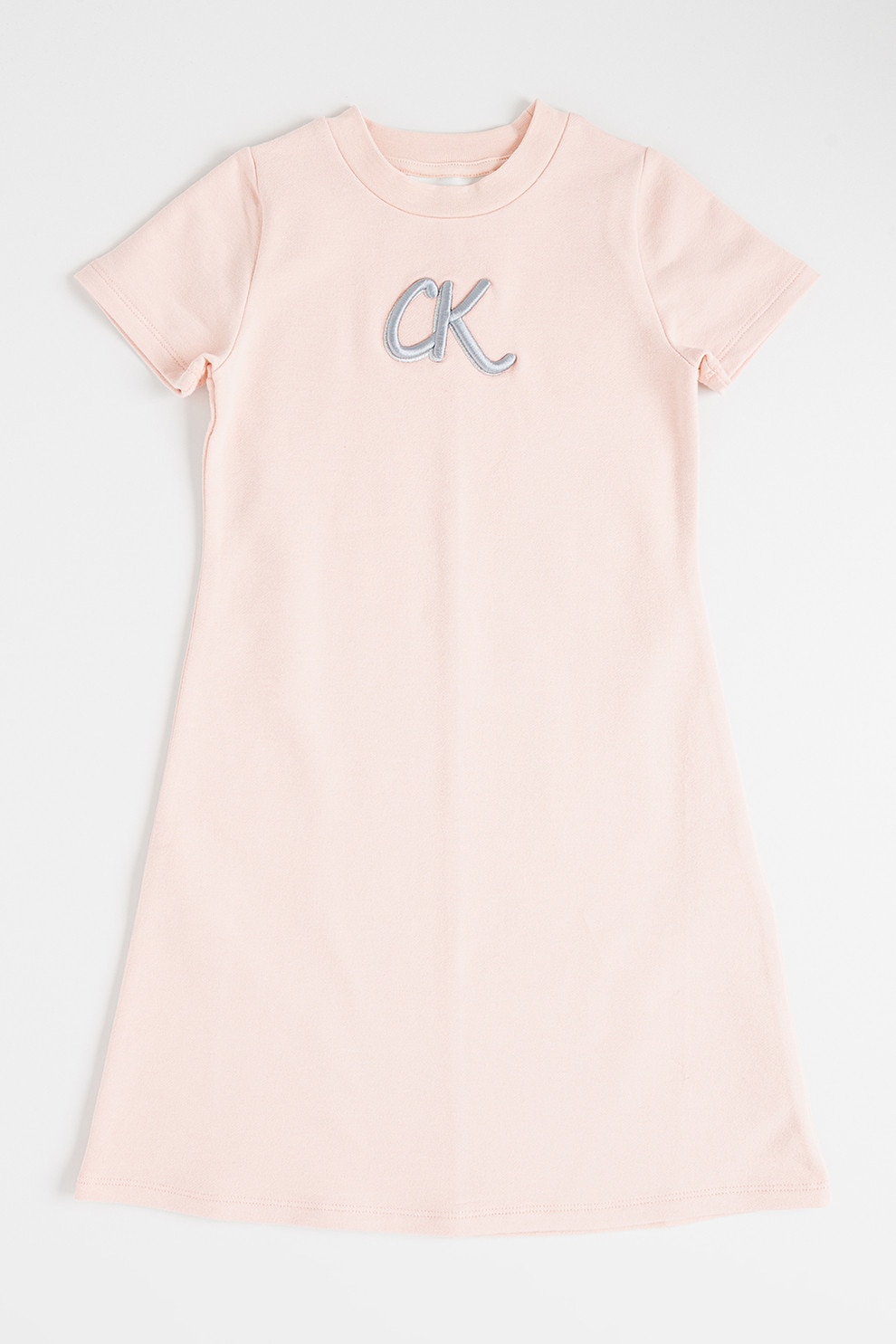 CALVIN KLEIN, Rochie mini cu croiala in A, Piersica, 164 CM