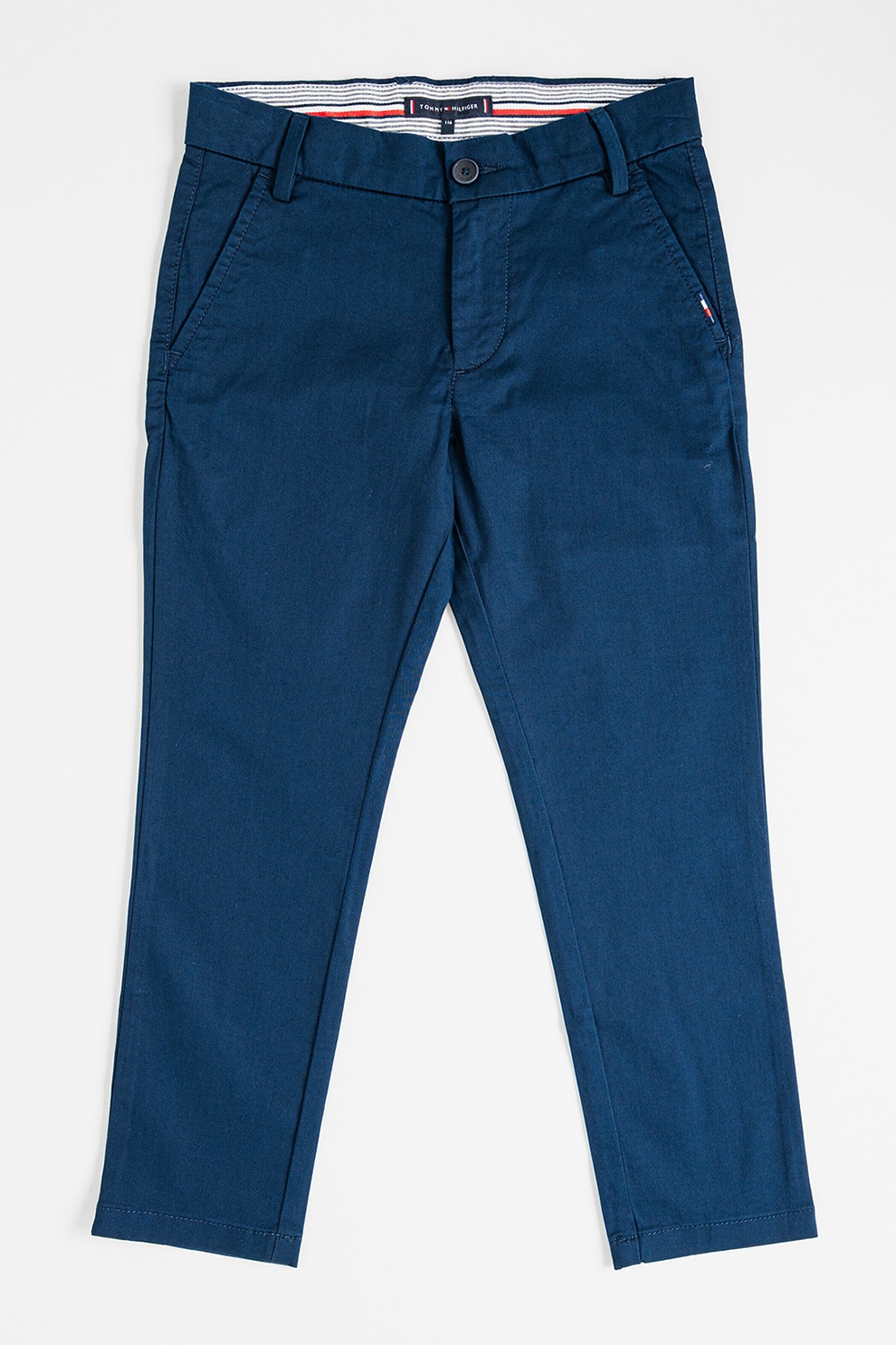 Tommy Hilfiger, Pantaloni chino din amestec de bumbac, Bleumarin, 164 CM