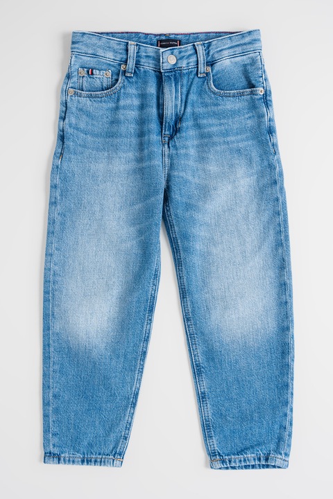 Tommy Hilfiger, Középmagas derekú farmernadrág mosott hatású dizájnnal, Levendulakék