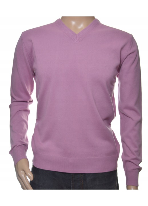 Férfi pulóver, merinógyapjú/kasmír/viszkóz/akril, V-nyakú, lila, XL INTL