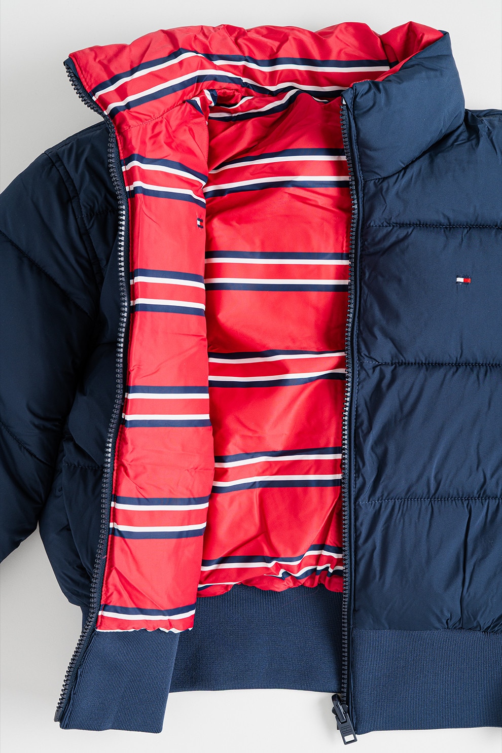 Tommy Hilfiger, Geaca reversibila cu guler inalt, Bleumarin, 122