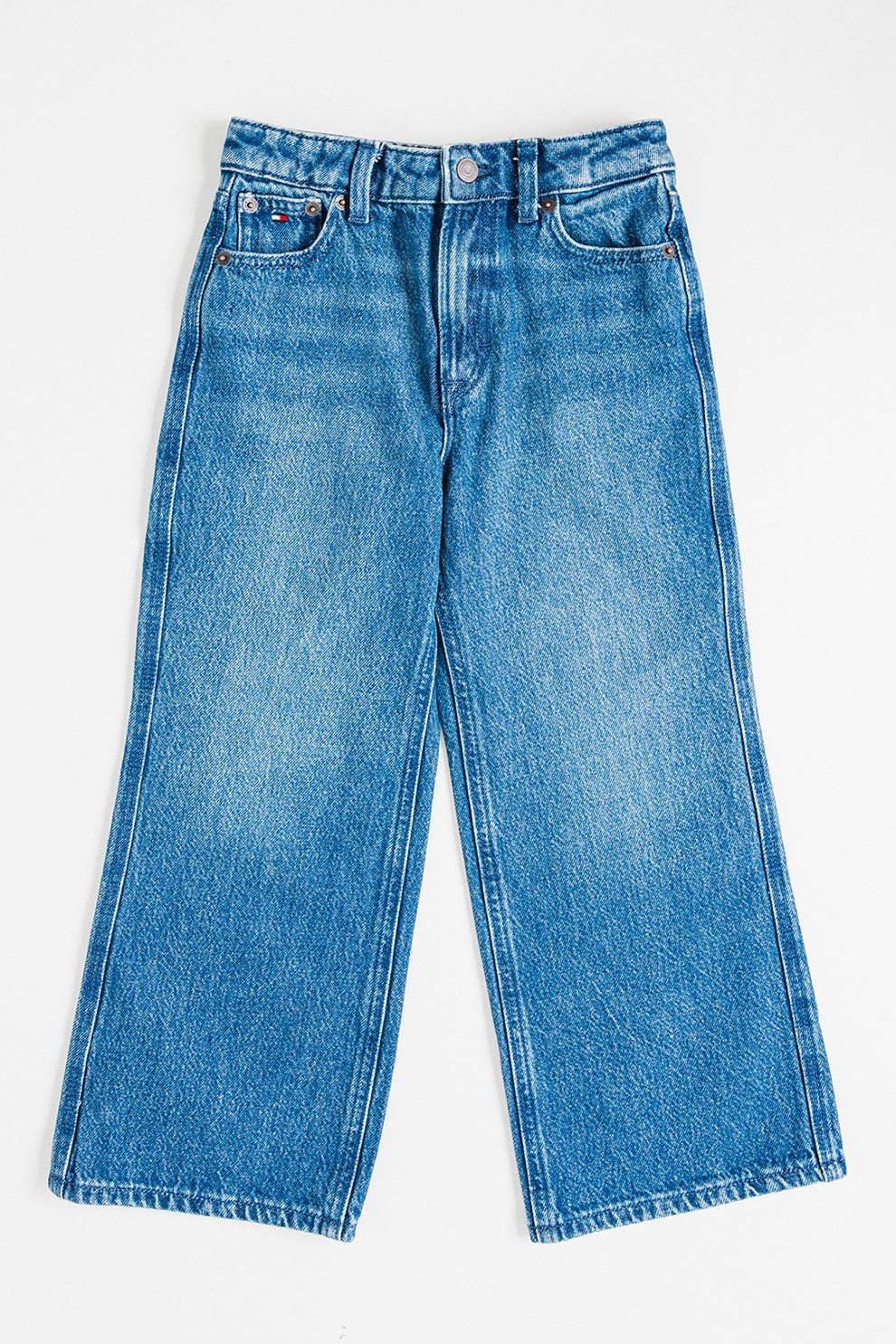 Tommy Hilfiger, Blugi cu croiala dreapta si talie ajustabila, Albastru inchis, 164 CM