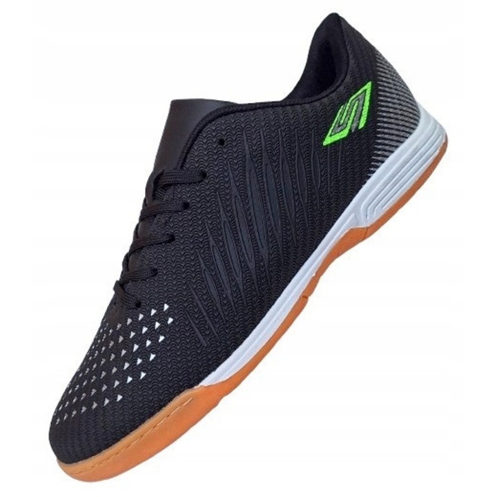 Pantofi sport, SPORT, fotbal sala, negru, piele ecologica, pentru barbati si femei