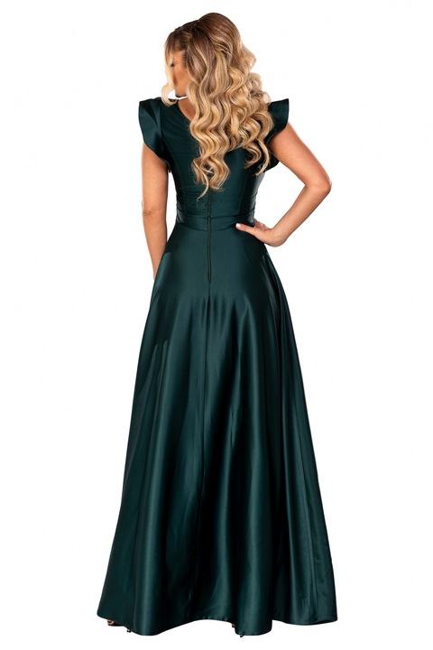 Rochie lunga eleganta tafta verde, Rn 2238v
