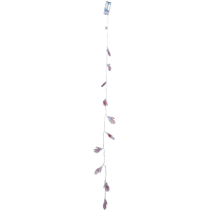 Ghirlanda LED cu 10 maini sangeroase, Fiestas Guirca, 115cm, set decorativ pentru Halloween