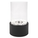 Semineu bio independent, cu sticla, set cu pietre decorative, 26,5x16x16cm, negru